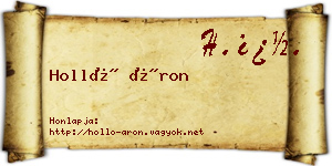 Holló Áron névjegykártya