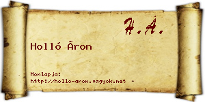 Holló Áron névjegykártya